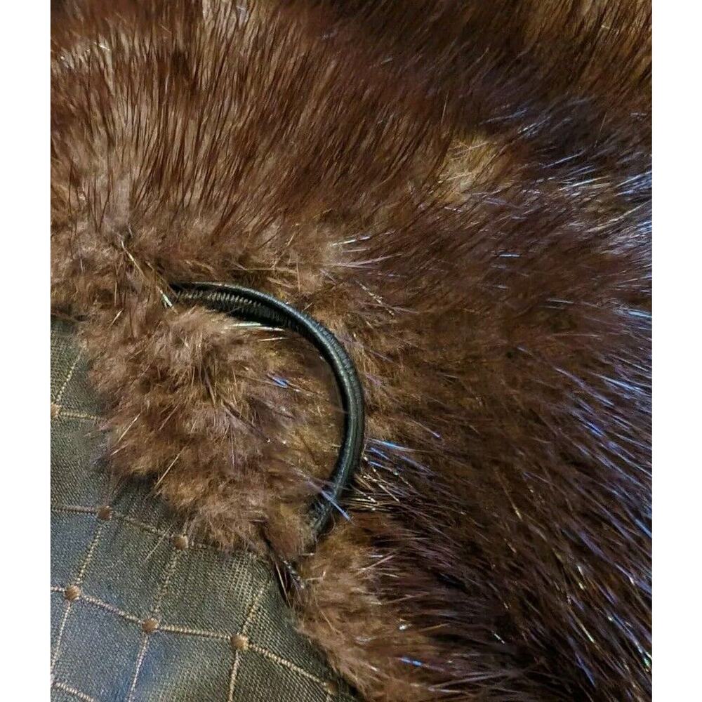 Vintage Mink Coat Balenciaga Full Length Long Brown Women's Size Large - Picture 15 of 15